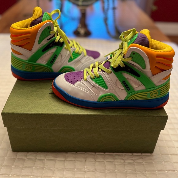 Gucci Authentic Demetra Basket High-Top Sneakers - Picture 9 of 13